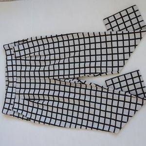 Monroe & Main Square Pleated Pull On Pants LARGE Black Gray Pockets